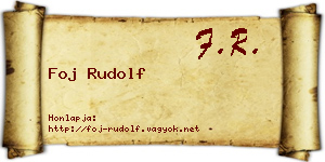Foj Rudolf névjegykártya